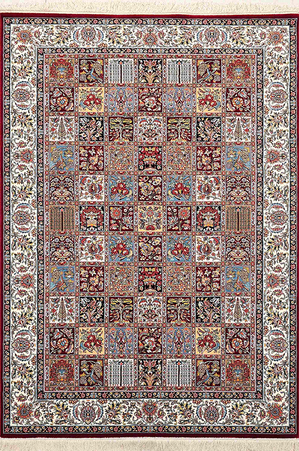 فرش ستاره کویر یزد 700 شانه کلکسیون شاهکار نوین کد I85 زمینه 2550 (غیربرجسته)