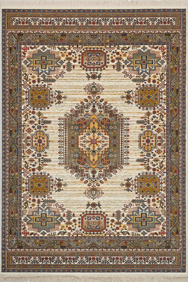 فرش ستاره کویر یزد 700 شانه کلکسیون شاهکار نوین کد N120 زمینه 2501 (غیربرجسته)