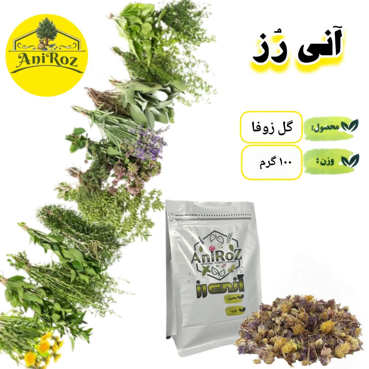 گل زوفا گیاهی طبیعی 250 گرمی آنی رز