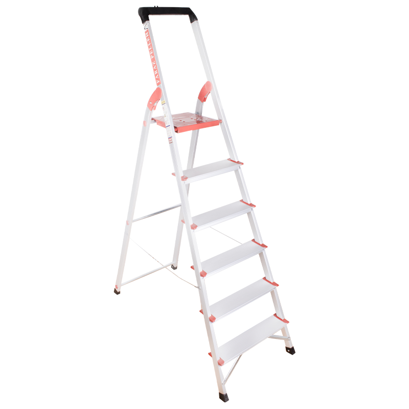 نردبان خانگی آلومینیوم مدل زمرد ارتفاع 205 متری 6 پله برند فرازپله پس کرایه