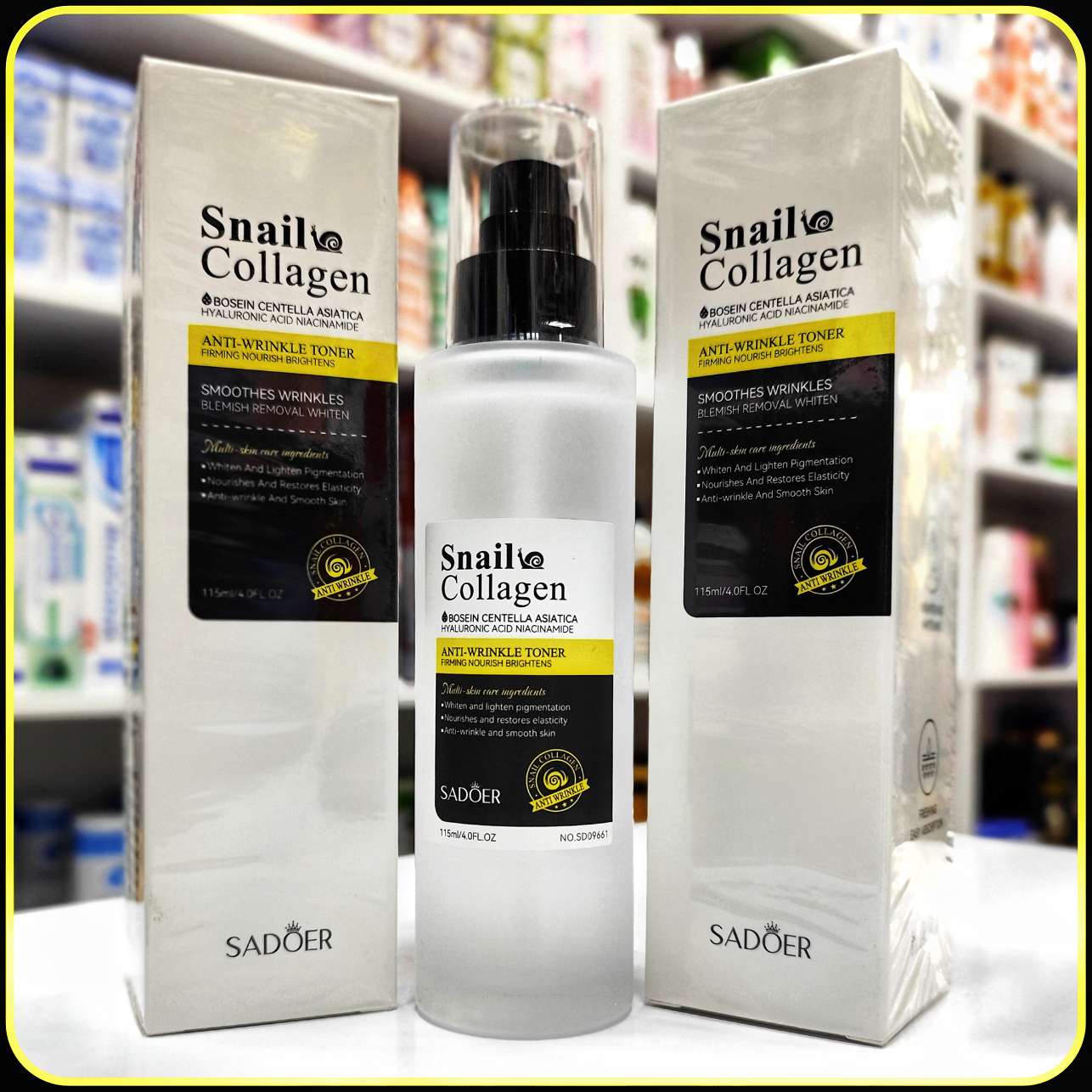 تونر ضد چروک کلاژن حلزون SADOER - مرطوب کننده، روشن کننده و جوان ساز پوست - 115 میلی لیتر