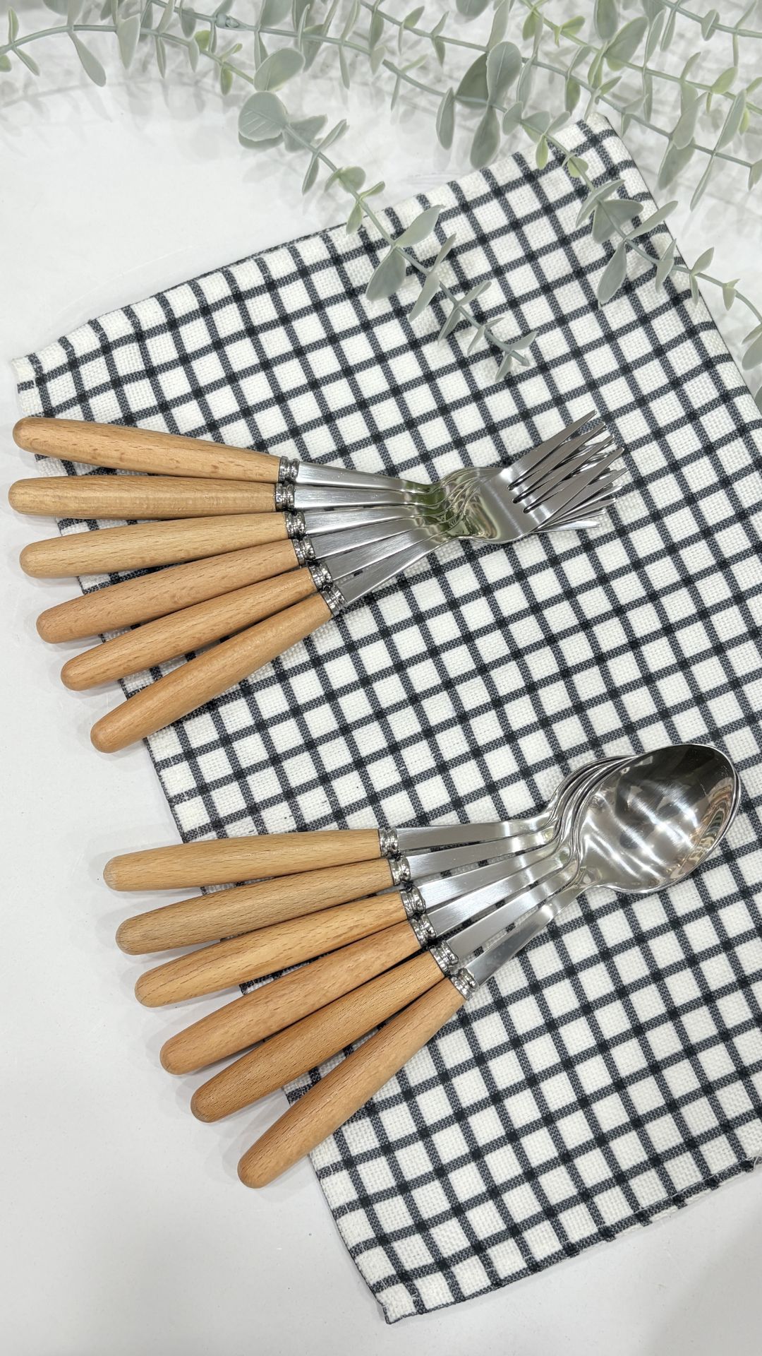 قاشق و چنگال دسته‌ بامبو وارداتی