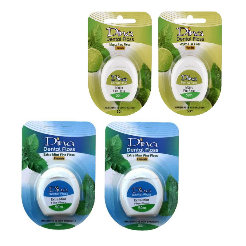 Orginal نخ دندان دینا مدل نعنا و موهیتو مجموعه 4 عددی