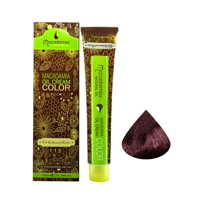 رنگ موی ماکادامیا شماره 7.55 حجم 100 میلی لیتر رنگ بلوند فندقی ماهاگونی متوسط