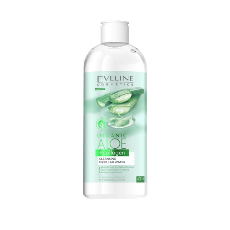 آب پاک کننده آرایش اولاین مدل Aloe & Collagen حجم 400 میلی لیتر