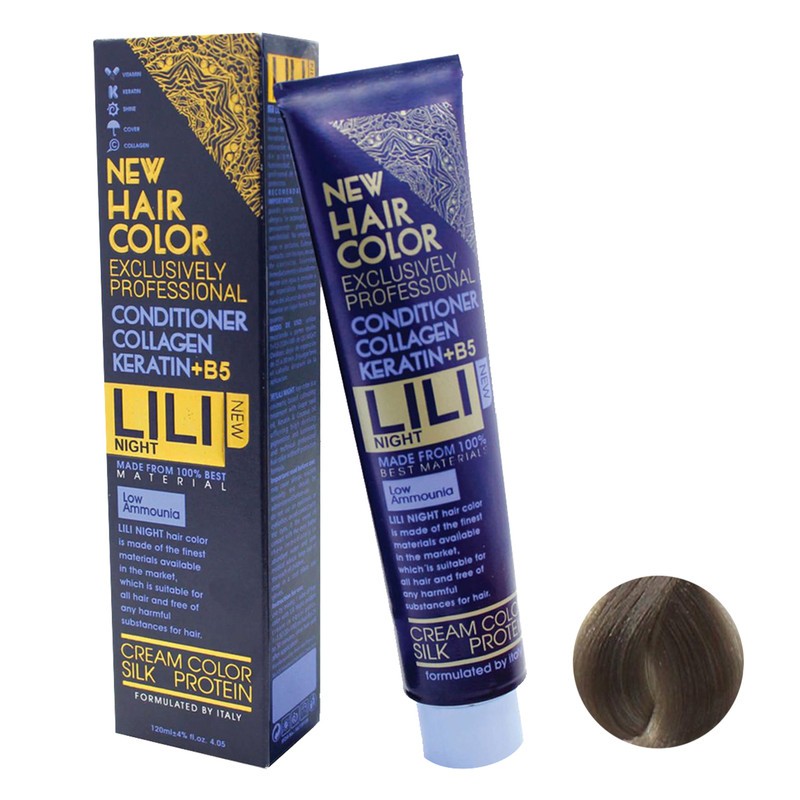 رنگ مو لی لی نایت مدل B5 شماره A7 حجم 120 میلی لیتر رنگ بلوند خاکستری متوسط