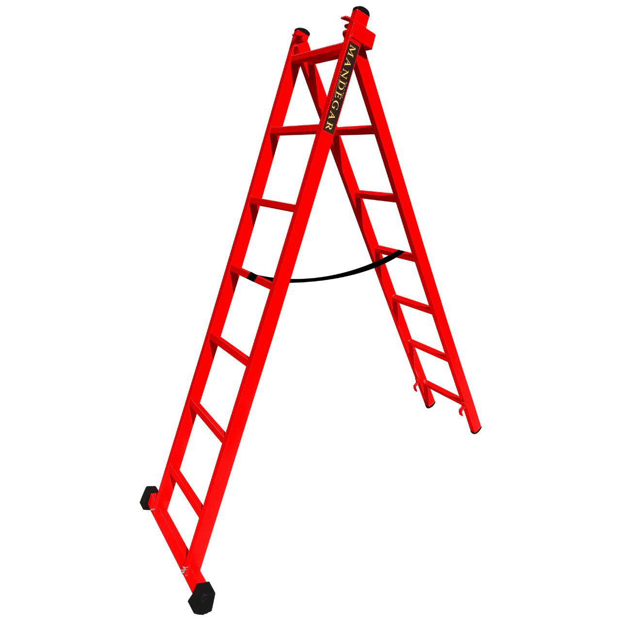 نردبان فلزی کشویی (مخابراتی) 2 طرفه 4 متری 14 پله مدل پارس از برند ماندگار پس کرایه