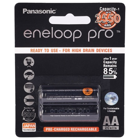 باتری دوتایی قلمی شارژی انلوپ Panasonic Ni-MH AA 2550mAh