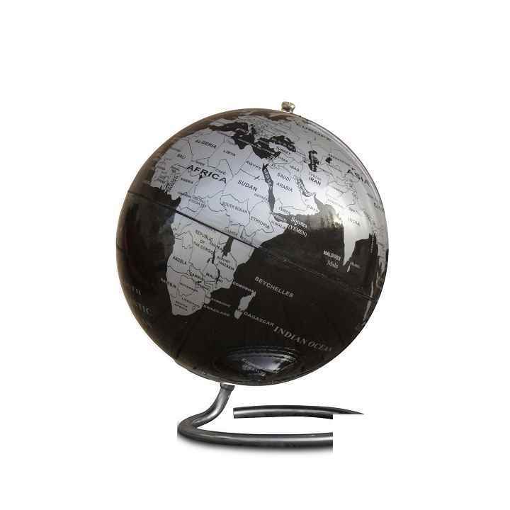 کره جغرافیایی سایز20 پایه هندسی نقره ای لاتین ایده