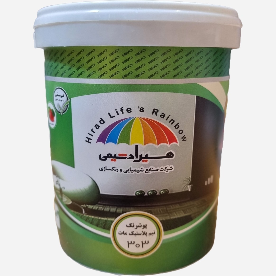 رنگ نیم پلاستیک سفید هیرادشیمی کد 303 کیلو