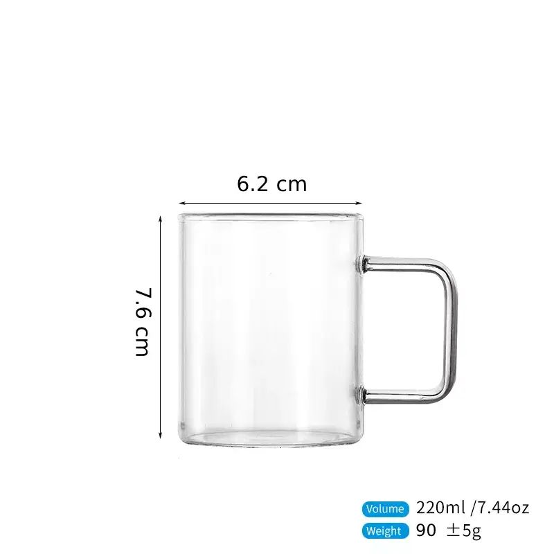 استکان مربعی پیرکس شفاف دلی 220 میلی deli