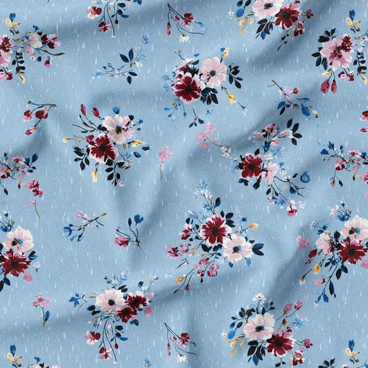 پارچه مخمل روبالشی طرح بهاری کد 5015855