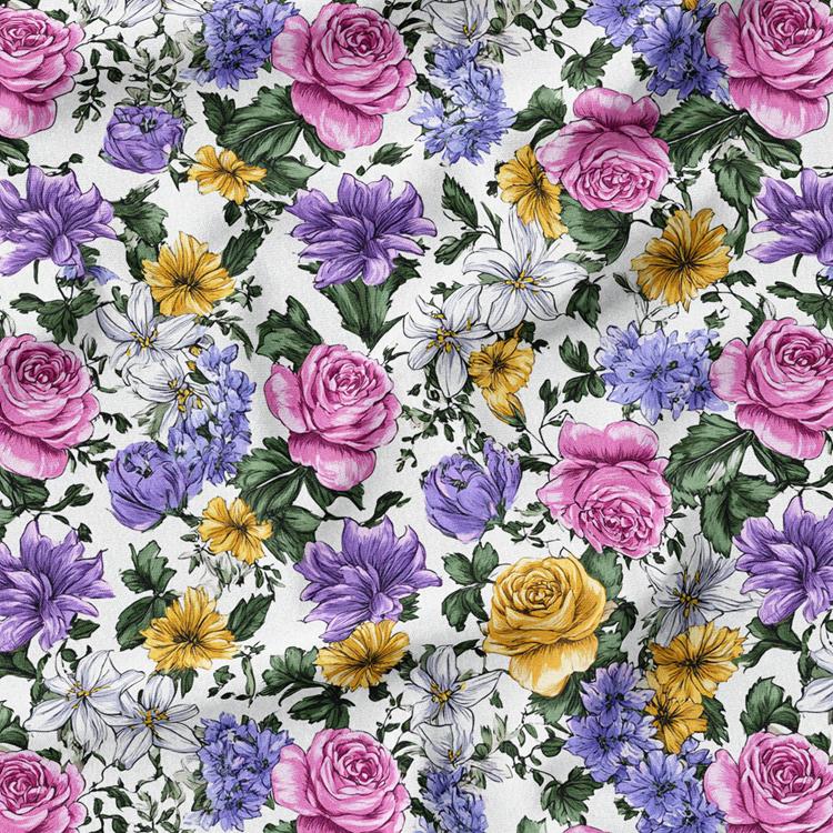 پارچه مخمل روبالشی طرح بهاری کد 5015877