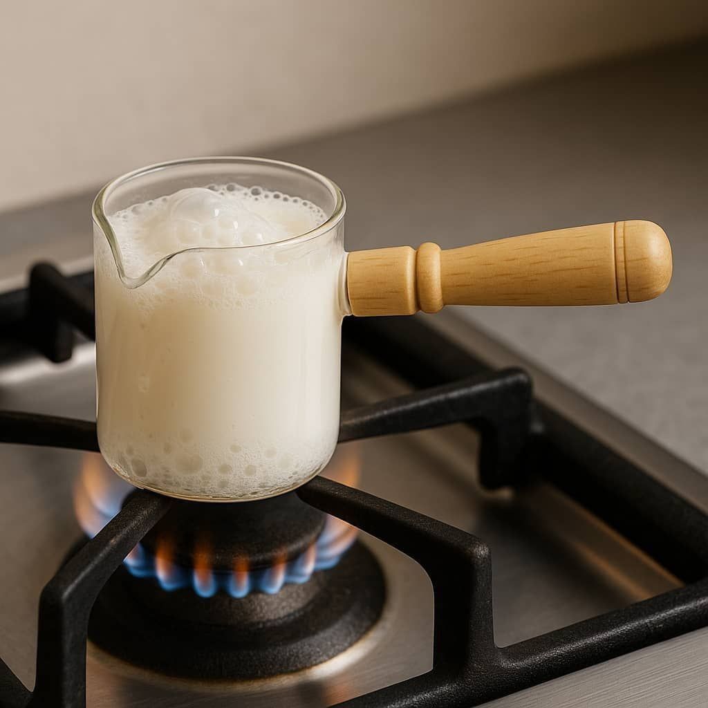 شیر جوش پیرکس دسته چوبی