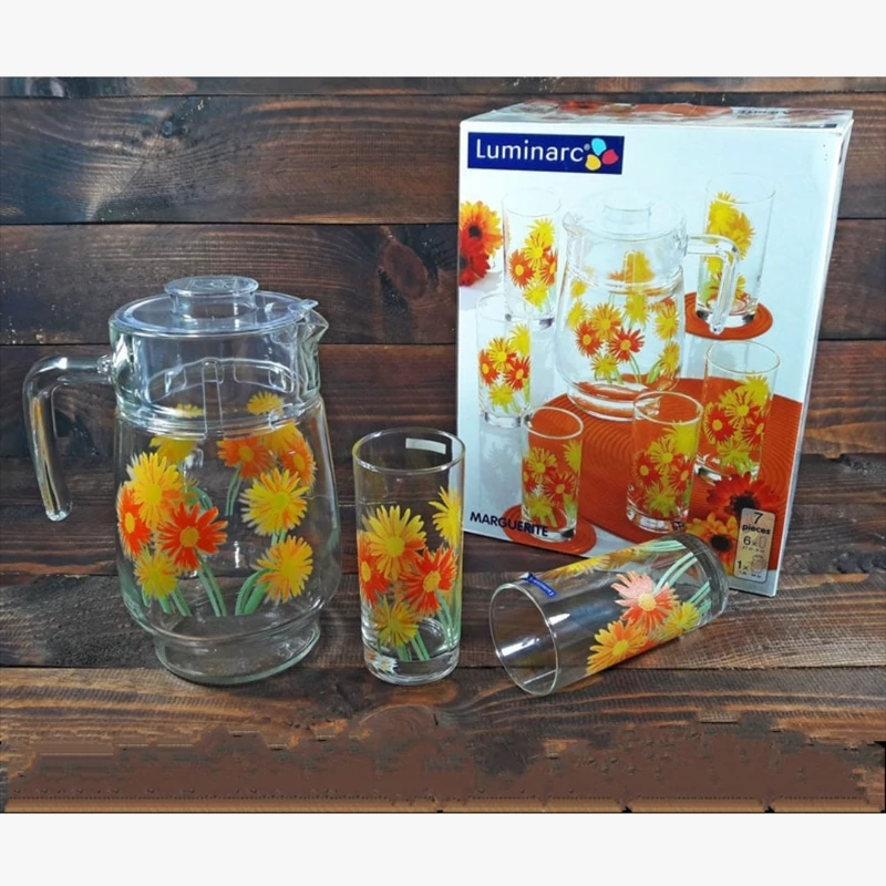 پارچ و لیوان گلدار لومینارک مدل مارگاریت