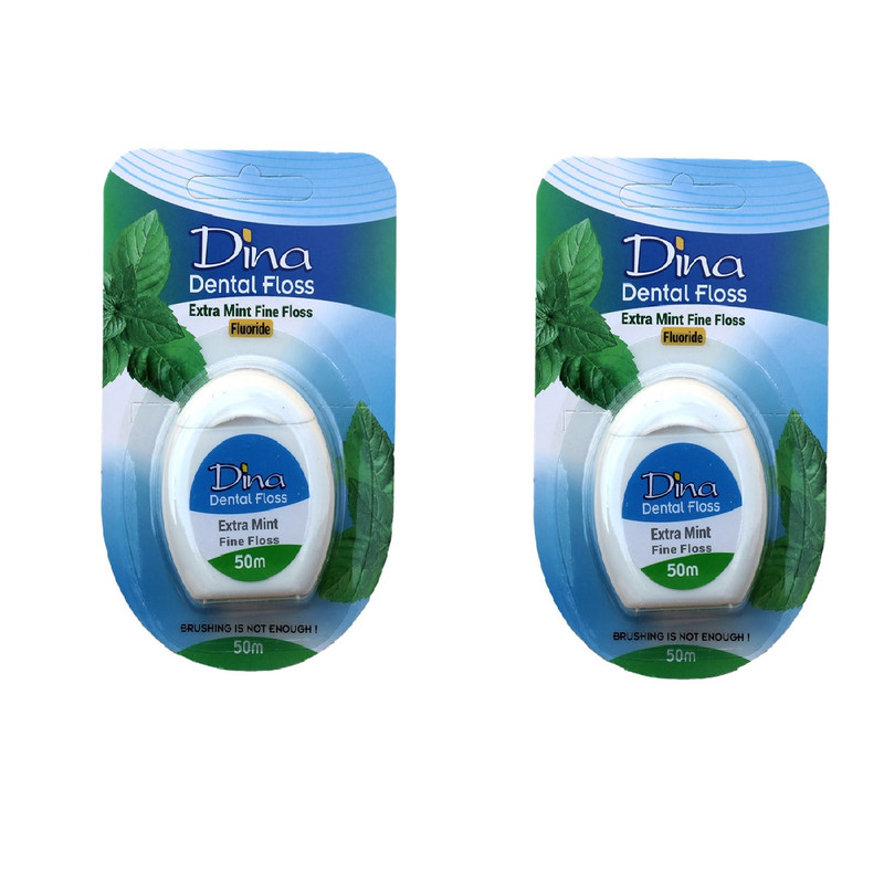 Orginal نخ دندان دینا مدل نعنایی فلوراید بسته 2 عددی