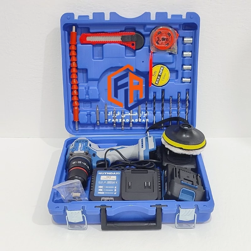 دریل شارژی موتور براشلس هیوندای 36 ولت پولیش دار مدل XDJ-1036