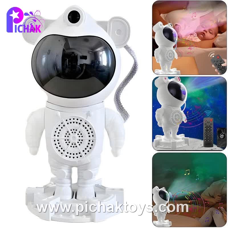چراغ خواب پروژکتوری موزیکال و اسپیکردار کهکشانی مدل  فضانورد