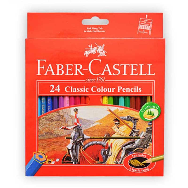 مداد رنگی 24 رنگ جعبه مقوایی فابرکاستل مدل Classic