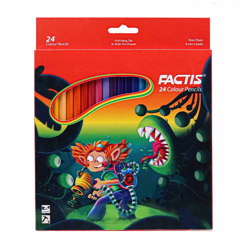 مداد رنگی 24 رنگ جعبه مقوایی فکتیس