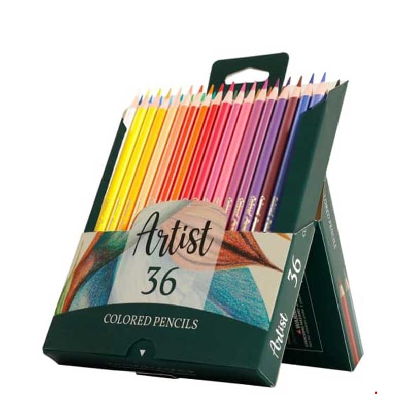 مداد رنگی 36 رنگ جعبه مقوایی آریا مدل آرتیست
