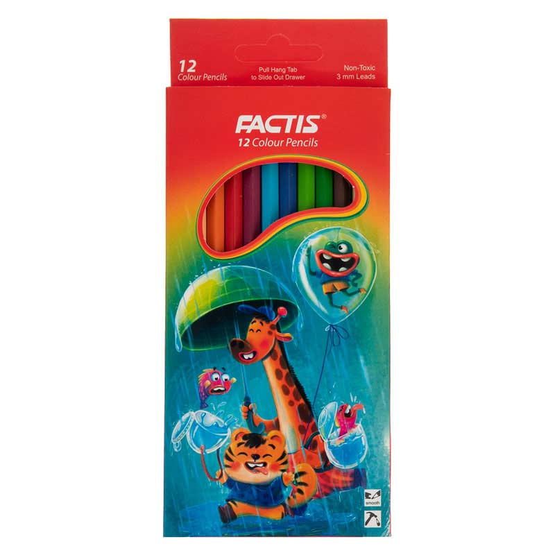 مداد رنگی 12 رنگ جعبه مقوایی فکتیس