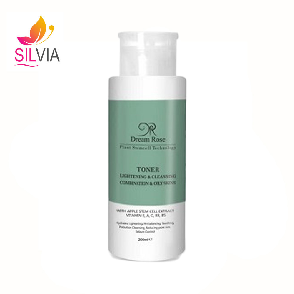 تونر روشن کننده و پاک کننده پوست های چرب و مختلط دریم رز 200 میل