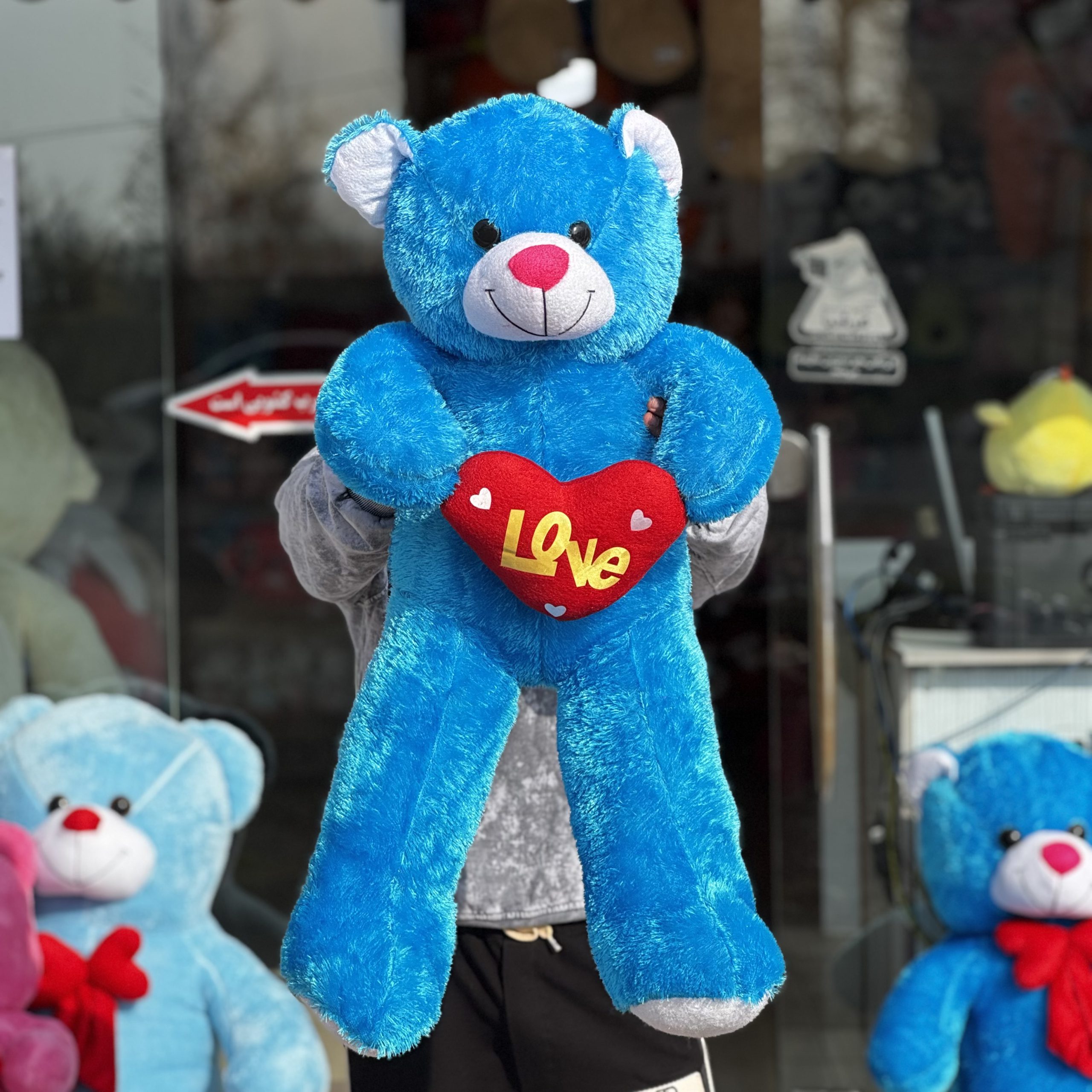 عروسک عروسک خرس سوزنی آبی سایز1