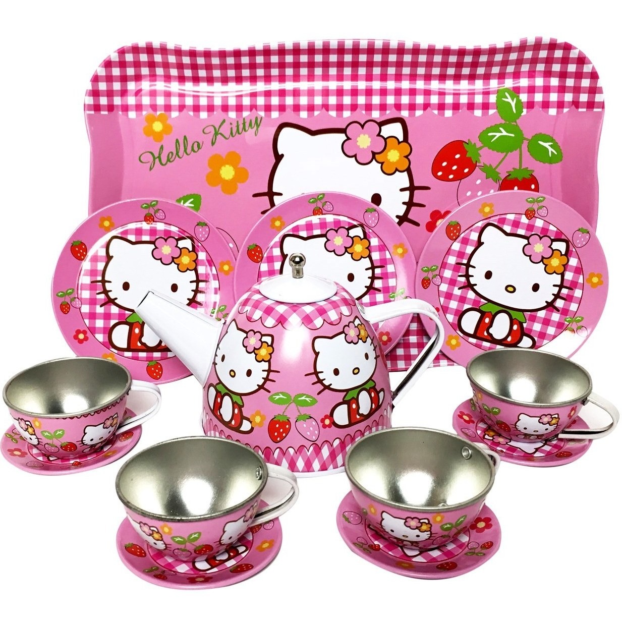 ست چایخوری فلزی هلوکیتی  LOL مدل 555  سرویس پذیرایی کودکانه 15 تکه