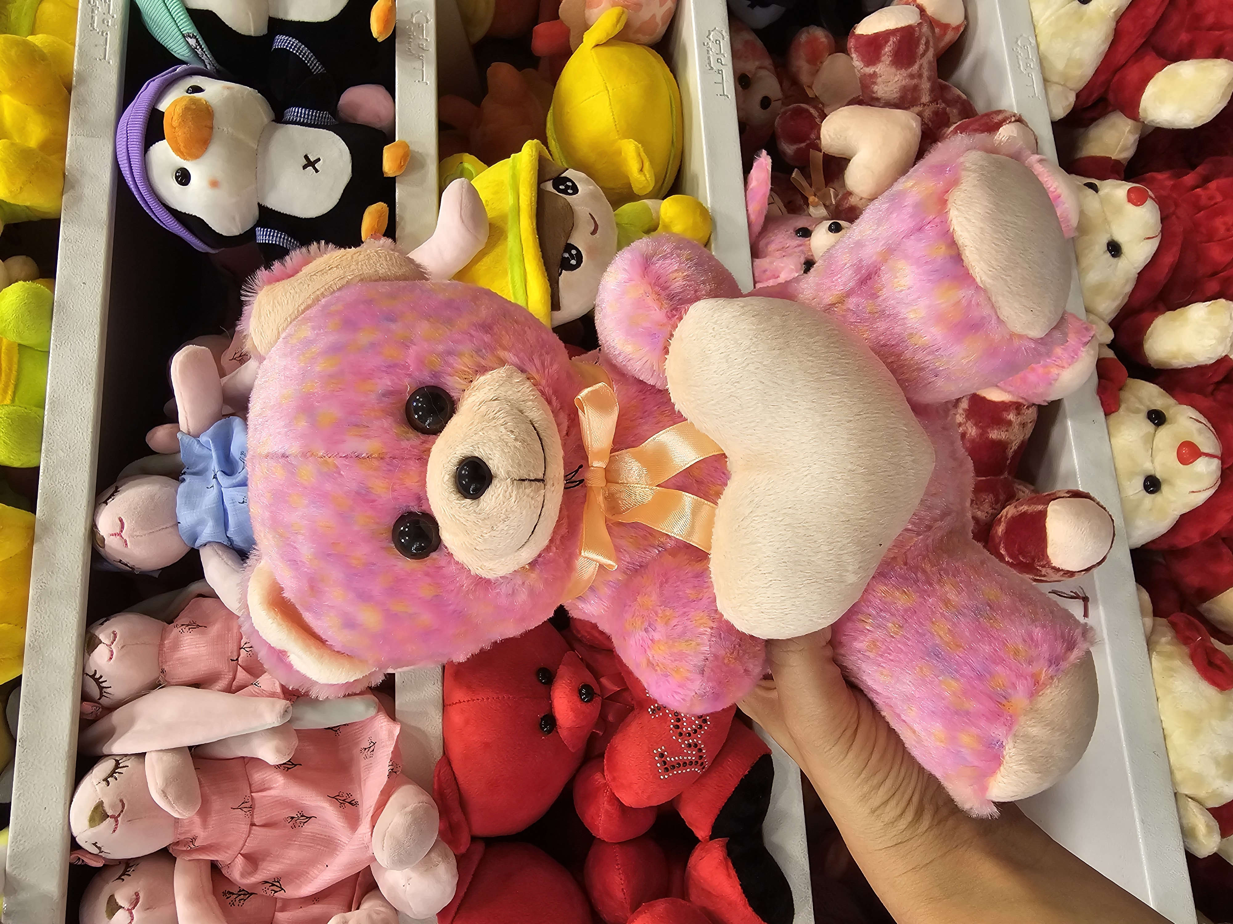 خرس صورتی قلب به دست