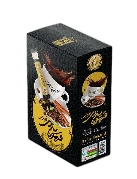 قهوه یزدی فوری جعبه ای آریا پسند تعداد 12 ساشه 20 گرمی
