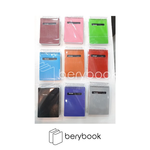 modir / مدیر / دفتر یادداشت 160 برگ / سیم از بالا / 1/16 / طلقی / کد 214