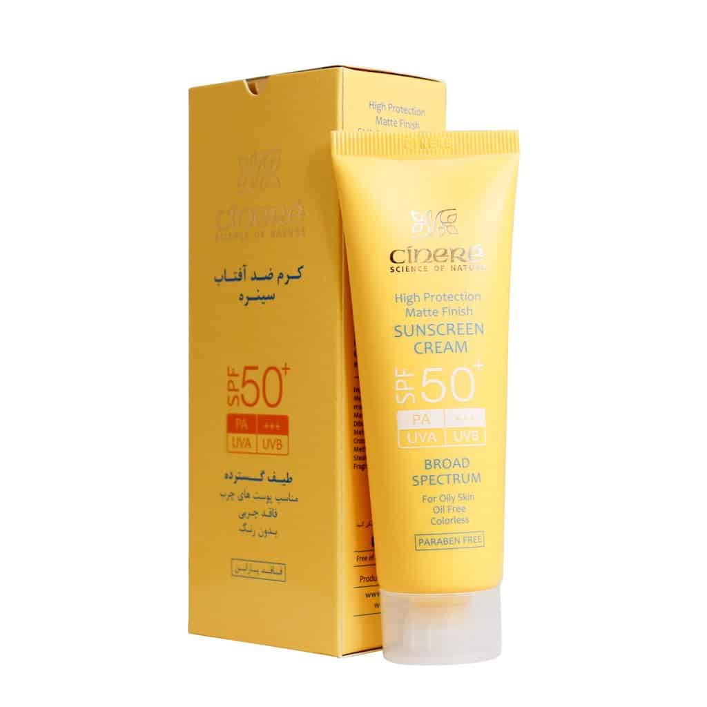 کرم ضد آفتاب SPF50 سینره مناسب پوست چرب 50 میلی لیتر