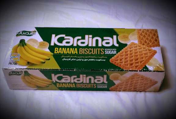 بیسکوییت پذیرایی کاردینال باطعم موز وتزیین شکر