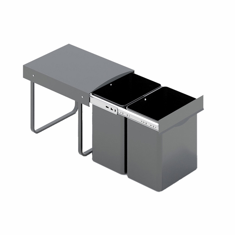 - سطل زباله کابینتی مدل دو مخزن آرام بند گنجایش 24 لیتر -