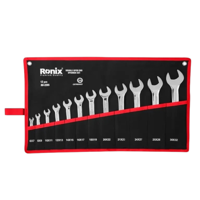 آچار یکسر تخت و یکسر رینگی رونیکس مدل RH-2158 بسته 12 عددی