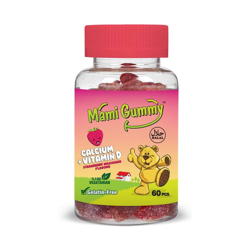 پاستیل ویتامین D توت فرنگی مامی گامی Mami Gummy بسته 60 عددی