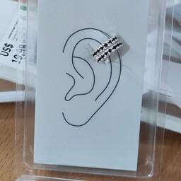 گوشواره ی ایرکاف لاله گوشی نقره عیار 925 بدون نیاز به سوراخ