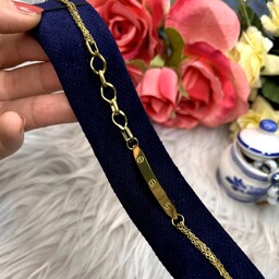 دستبند استیل طلایی دخترانه و زنانه بسیار شیک و خاص 