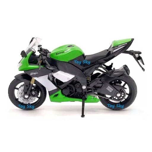 اسباب بازی - ماکت - موتور فلزی - کاوازاکی نینجا ZX10R - مقیاس 1.18 برند ویلی - بهمراه استند مخصوص - Kawasaki NINJA ZX10R