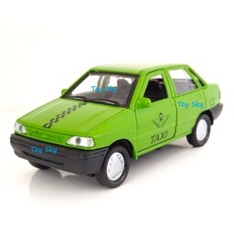 اسباب بازی - ماکت - ماشین فلزی - پراید صبا تاکسی - Pride Saba Taxi - مقیاس 1.32 - عقبکش - رنگ سبز