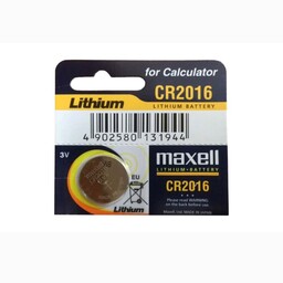 باتری سکه ای شماره CR2016 ریموت کنترل 3v برند maxell طرح سرمه ای (عددی)