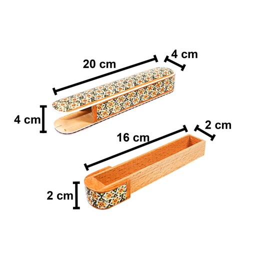 قلمدان کشویی دو گل کوچک خاتم کاری(مدل ممتاز )(گارانتی 120 ماهه)