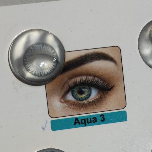 لنز رنگی چشم لاکی لوک 6ماهه aqua 3