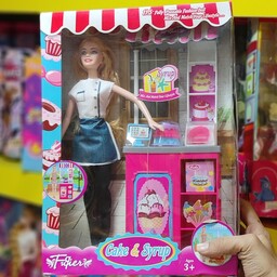 عروسک باربی مفصلی فروشگاهی باربی فروشنده عروسک باربی مغازه دار باربی عروسکی عروسک باربی