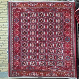 فرش ماشینی فانتزی طرح سنتی 4متری رنگ لاکی نقشه انیس (150در225سانتیمتر