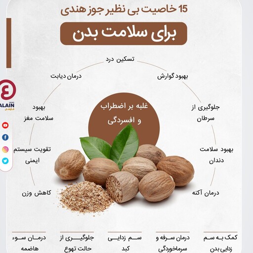 جوز هندی (50گرمی) طبع بسیار گرم 