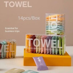 دستمال جادویی قرصی مسافرتی فشرده وارداتی TOWEL اصلی 14عددی