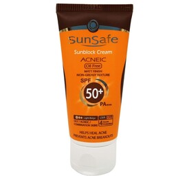 ضد آفتاب رنگی فاقد چربی آکنئیک SPF50 سان سیف بژروشن