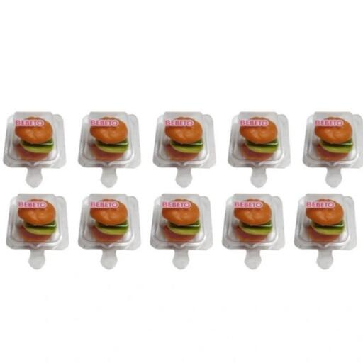 پاستیل طرح همبرگر ببتو 13 گرمی 10 عددی Jelly Gum Bebeto Burger Xs 13g